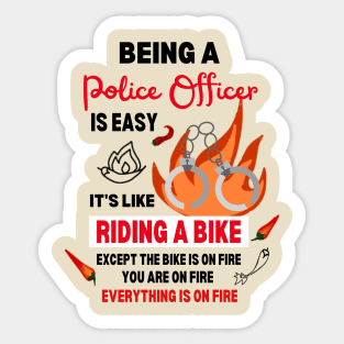 Being a Police Officer Funny Quote Busy Policeman in Town Sticker